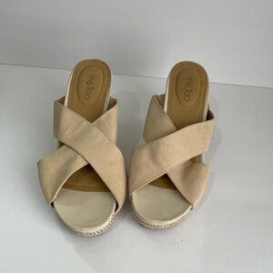 Me Too Nude Neutral Straw Wedge Sandal Classic